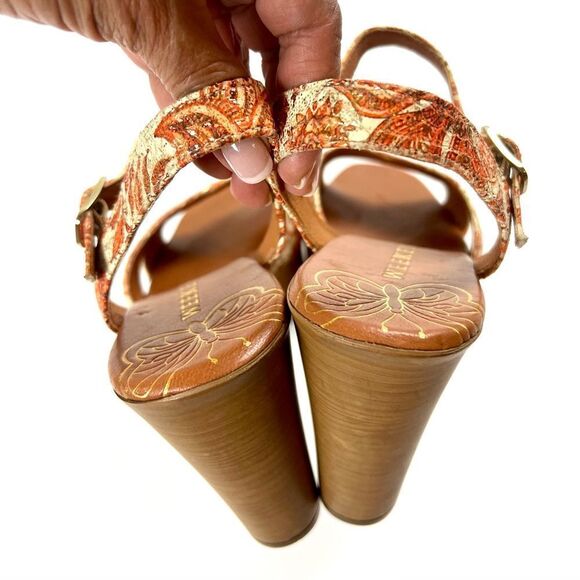 Pedro Miralles  Weekend Floral Platform Sandals - Orange and Cream - Picture 6 of 12